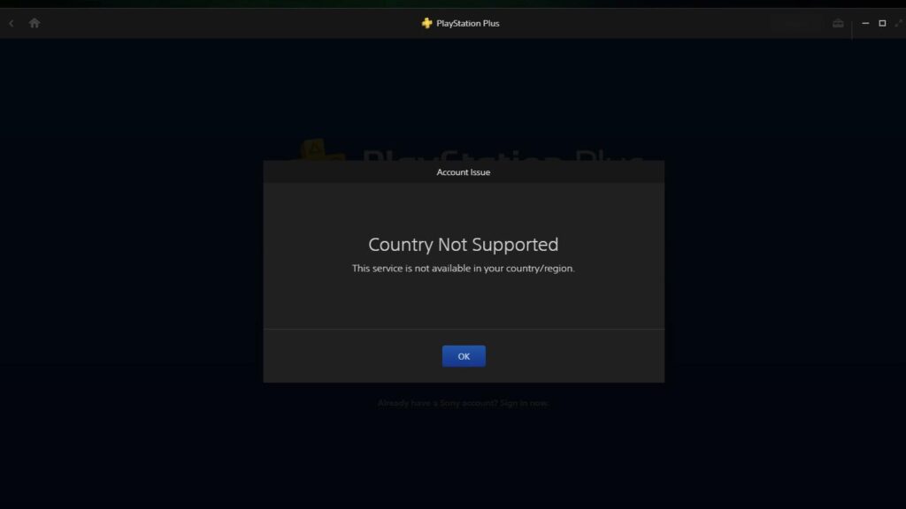 Compte PSN erreur de région non supportée
